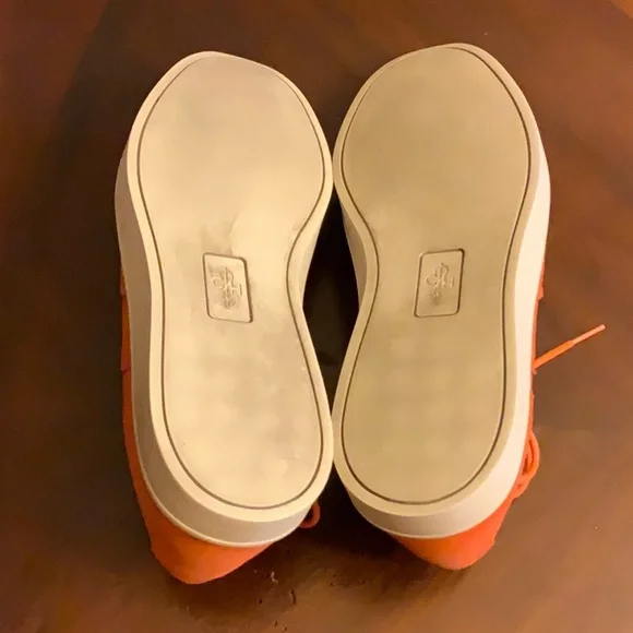 Cole Haan Orange Suede Oxfords - Picture 6 of 10